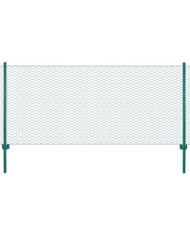 Clôture en grillage métallique avec poteaux Acier 25x1 m Vert | Mobilier & Déco