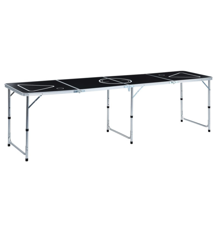 Table de bière-pong pliable 240 cm Noir | Mobilier & Déco