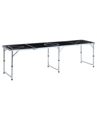 Table de bière-pong pliable 240 cm Noir | Mobilier & Déco
