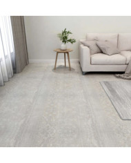 Dalles de plancher autoadhésives 55 pcs PVC 5,11 m² gris clair | Mobilier & Déco