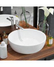 Lavabo ronde Céramique Blanc 42 x 12 cm | Mobilier & Déco
