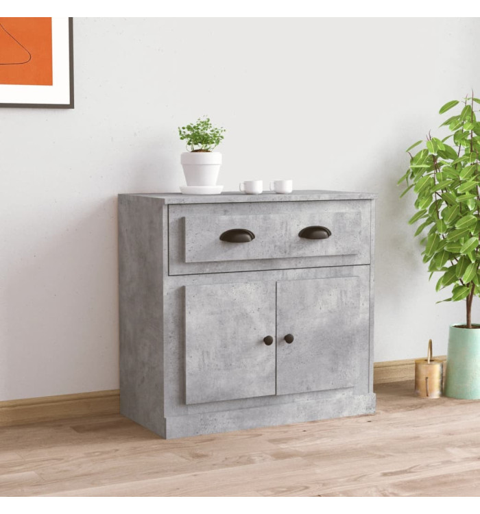 Buffet gris béton 70x35,5x67,5 cm bois d'ingénierie | Mobilier & Déco
