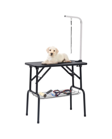 Table de toilettage réglable de chiens avec 1 boucle et panier | Mobilier & Déco