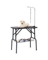 Table de toilettage réglable de chiens avec 1 boucle et panier | Mobilier & Déco