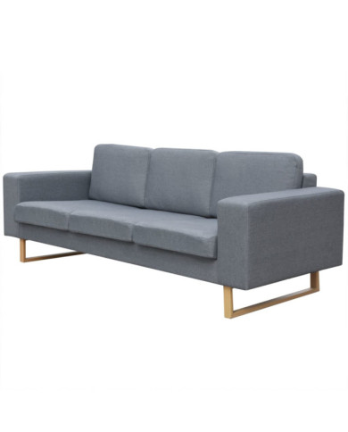 Canapé avec 3 places tissu gris clair | Mobilier & Déco