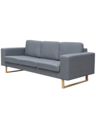 Canapé avec 3 places tissu gris clair | Mobilier & Déco