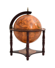 Support à vin bar forme globe Marron Bois d'eucalyptus massif | Mobilier & Déco