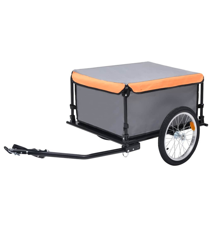 Remorque de vélo gris et orange 65 kg | Mobilier & Déco