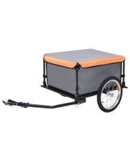 Remorque de vélo gris et orange 65 kg | Mobilier & Déco