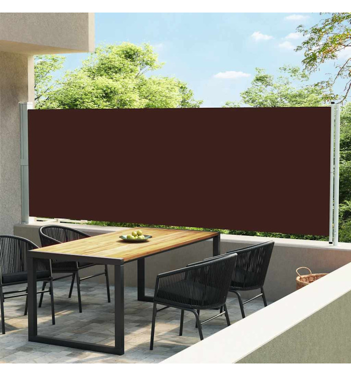 Auvent latéral rétractable de patio 600x160 cm marron | Mobilier & Déco