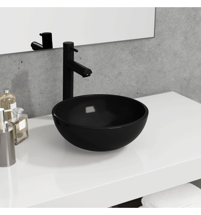 Lavabo Verre trempé 30x12 cm Noir | Mobilier & Déco