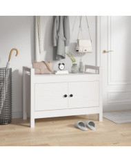 Banc d'entrée Blanc 80x40x60 cm Bois de pin massif | Mobilier & Déco