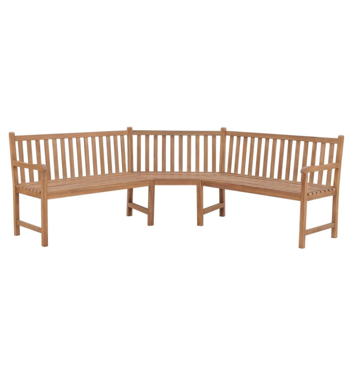 Banc d'angle de jardin 185x185x90 cm bois de teck solide | Mobilier & Déco
