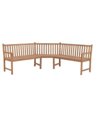 Banc d'angle de jardin 185x185x90 cm bois de teck solide | Mobilier & Déco