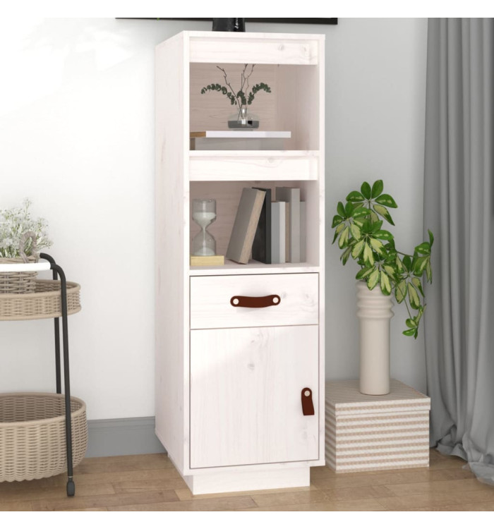 Buffet haut Blanc 34x40x108,5 cm Bois massif de pin | Mobilier & Déco