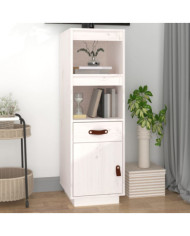 Buffet haut Blanc 34x40x108,5 cm Bois massif de pin | Mobilier & Déco