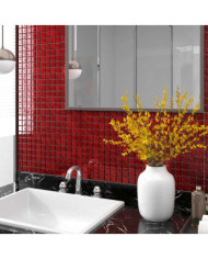 Carreaux mosaïque 11 pcs Rouge 30x30 cm Verre | Mobilier & Déco