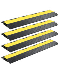 Rampe de protection de câble 4 pcs 2 canaux caoutchouc 101,5 cm | Mobilier & Déco