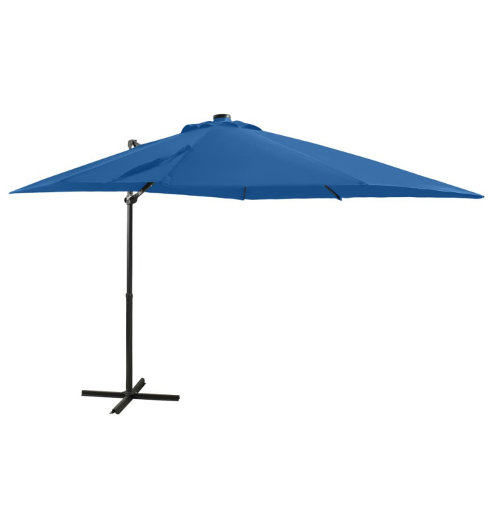 Parasol de jardin en porte-à-faux et mât et lumières LED | Mobilier & Déco