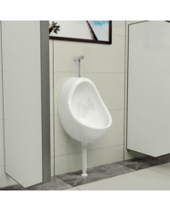 Urinoir suspendu avec valve de chasse d'eau Céramique Blanc | Mobilier & Déco