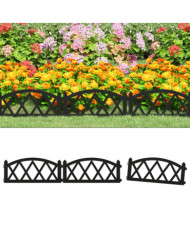 Bordures de pelouse 17 pcs Noir 10 m PP | Mobilier & Déco