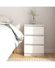 Table de chevet Blanc 40x29,5x64 cm Bois de pin solide | Mobilier & Déco
