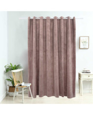 Rideau occultant avec anneaux en métal Velours Rose 290x245 cm | Mobilier & Déco