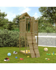 Maisonnette de jeu avec mur d'escalade bois de pin imprégné | Mobilier & Déco