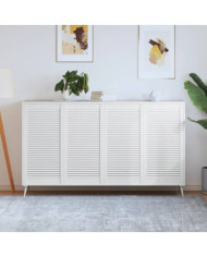 Portes d'armoire à persiennes 4pcs blanc 99,3x49,4cm pin massif | Mobilier & Déco