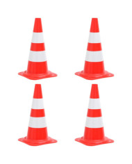 Cônes de signalisation réfléchissants 4 pcs Rouge et blanc 50cm | Mobilier & Déco
