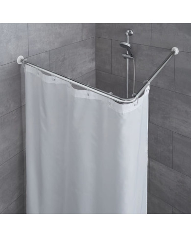 Kleine Wolke Tringle de rideau de douche d'angle 90x90 cm Chrome | Mobilier & Déco
