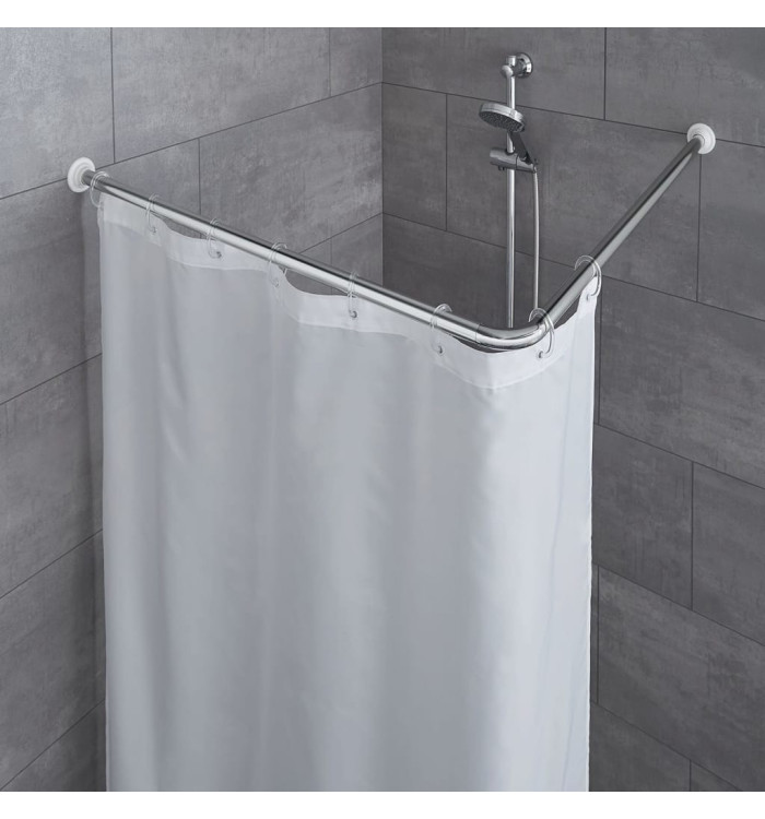 Kleine Wolke Tringle de rideau de douche d'angle 90x90 cm Chrome | Mobilier & Déco
