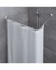 Kleine Wolke Tringle de rideau de douche d'angle 90x90 cm Chrome | Mobilier & Déco