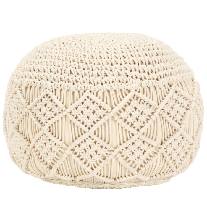 Pouf fait à la main en macramé 45 x 30 cm Coton | Mobilier & Déco