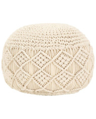 Pouf fait à la main en macramé 45 x 30 cm Coton | Mobilier & Déco