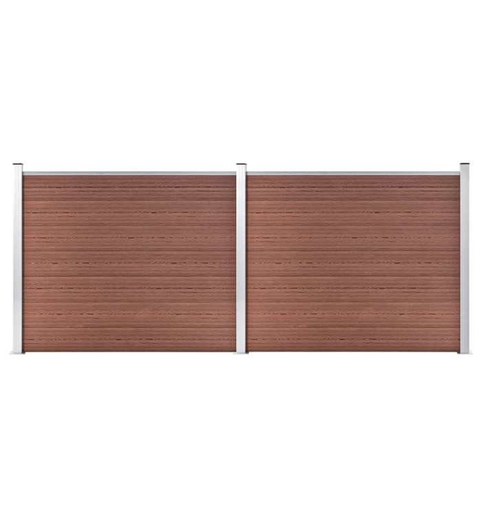 Ensemble de panneau de clôture WPC 353x146 cm Marron | Mobilier & Déco