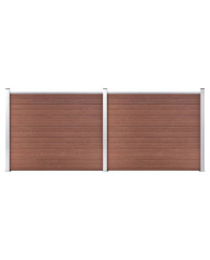 Ensemble de panneau de clôture WPC 353x146 cm Marron | Mobilier & Déco