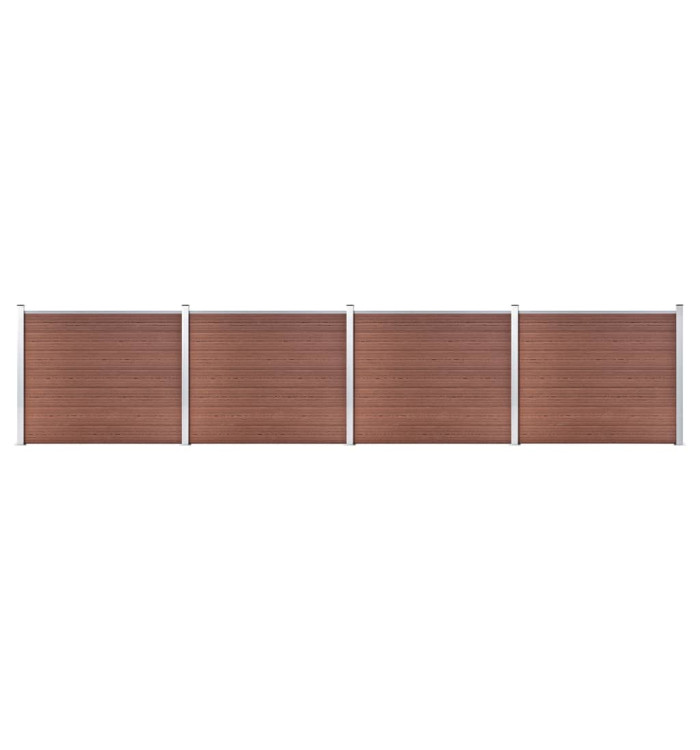 Ensemble de panneau de clôture WPC 699x146 cm Marron | Mobilier & Déco