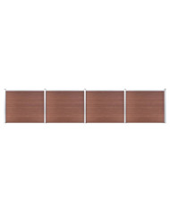 Ensemble de panneau de clôture WPC 699x146 cm Marron | Mobilier & Déco