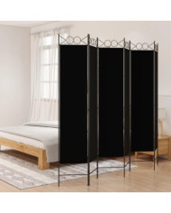 Cloison de séparation 6 panneaux Noir 240x200 cm Tissu | Mobilier & Déco