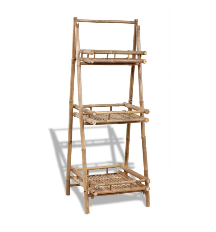 Étagère à plantes pliable 3 niveaux Bambou | Mobilier & Déco