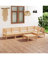Salon de jardin 6 pcs Bois de pin massif | Mobilier & Déco