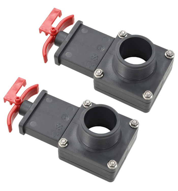 Vanne de portail de piscine 2 pcs 1,5" | Mobilier & Déco