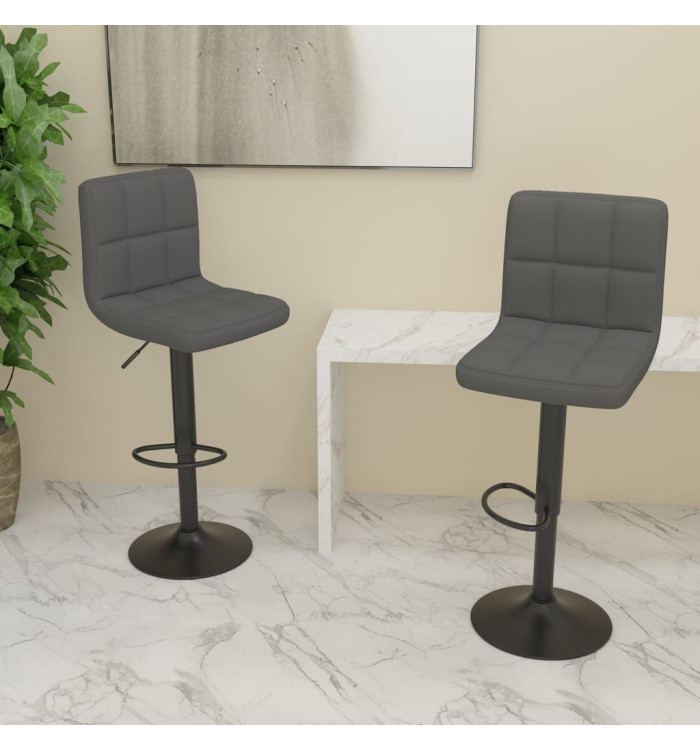 Tabourets de bar lot de 2 gris foncé tissu | Mobilier & Déco