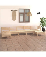 Salon de jardin 7 pcs Bois de pin massif | Mobilier & Déco
