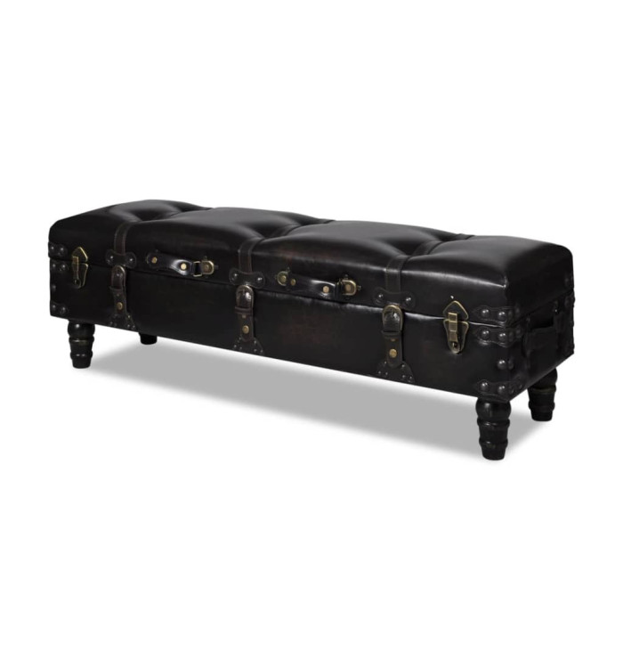 Banc long de rangement marron | Mobilier & Déco