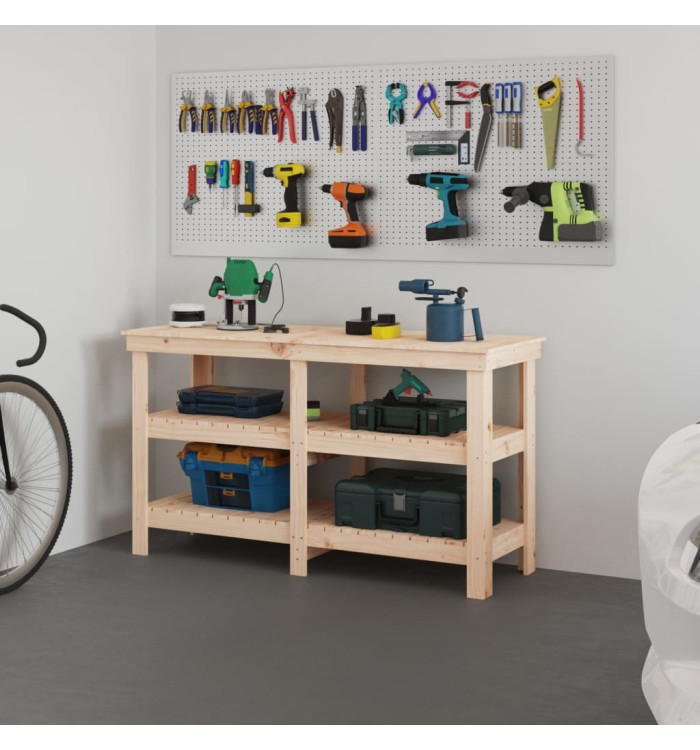 Banc de travail 142,5x50x80 cm Bois de pin massif | Mobilier & Déco