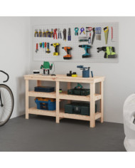 Banc de travail 142,5x50x80 cm Bois de pin massif | Mobilier & Déco