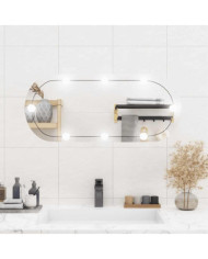 Miroir mural avec lumières LED 35x80 cm verre ovale | Mobilier & Déco