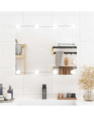 Miroir mural avec lumières LED 50x60 cm verre rectangulaire | Mobilier & Déco